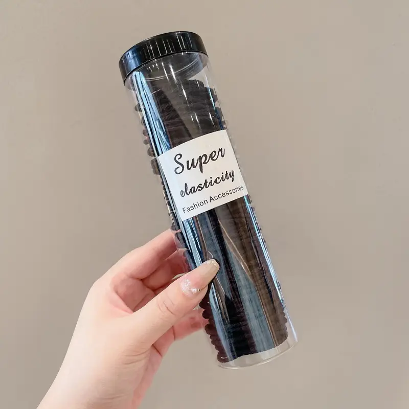 Canned Rubber Hair Ties Black 20 Pcs - Image 24