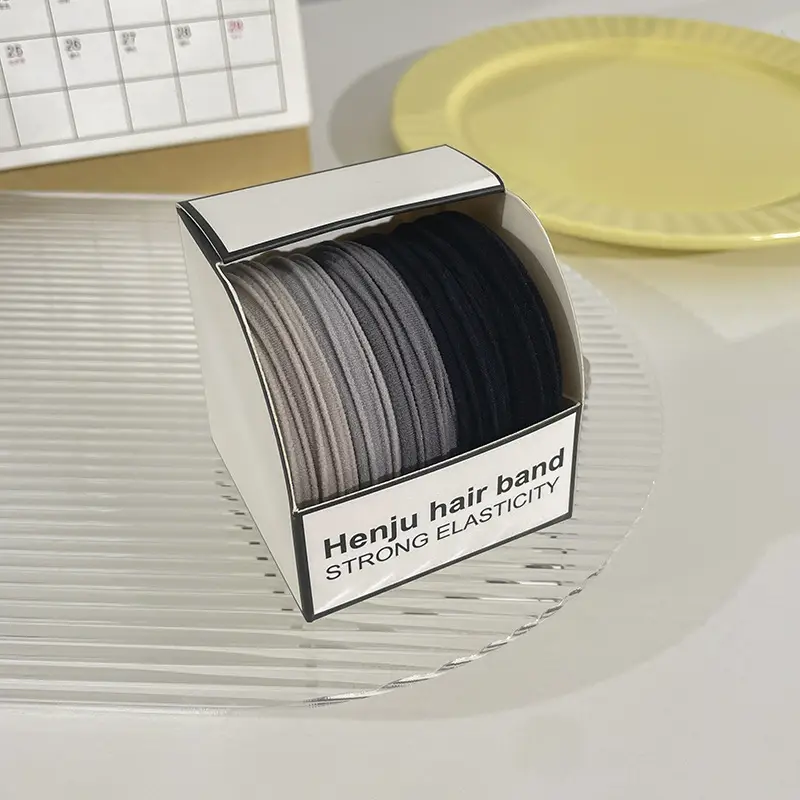 Canned Rubber Hair Ties Black 20 Pcs - Image 33