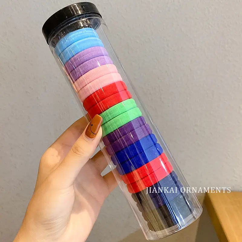 Canned Rubber Hair Ties Black 20 Pcs - Image 4