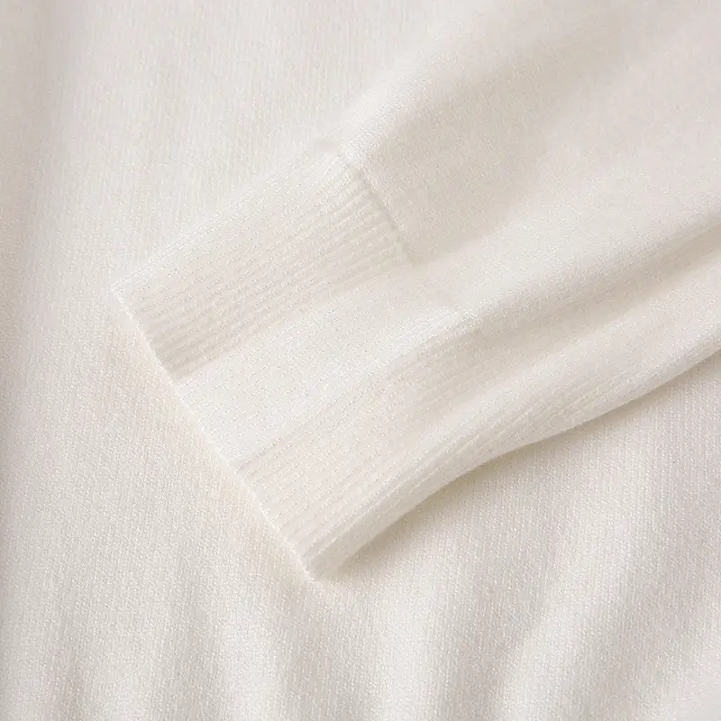 Men's White Knitted Crewneck Pullover Shirt - Image 6