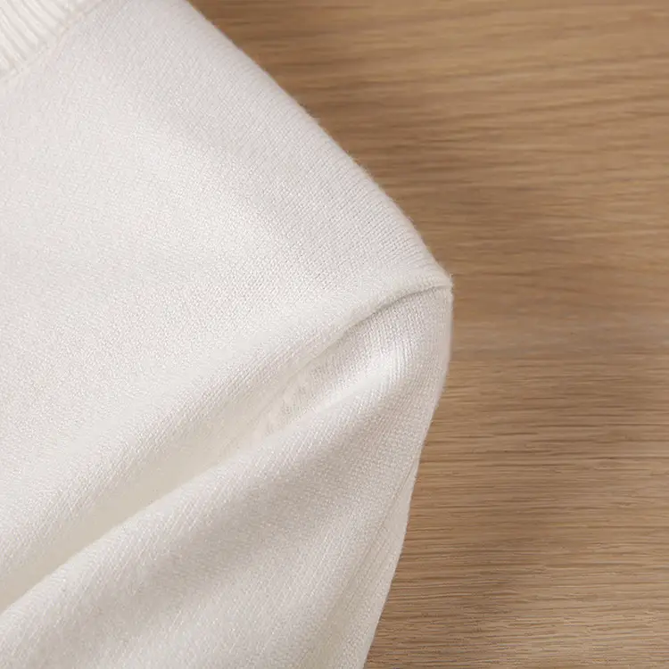 Men's White Knitted Crewneck Pullover Shirt — feature 13