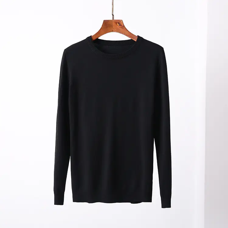 Men's White Knitted Crewneck Pullover Shirt — feature 2
