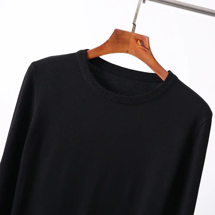 Men's White Knitted Crewneck Pullover Shirt — feature 4