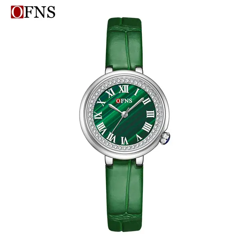 Oufani Green Roman Scale Women's Quartz Watch - Image 2