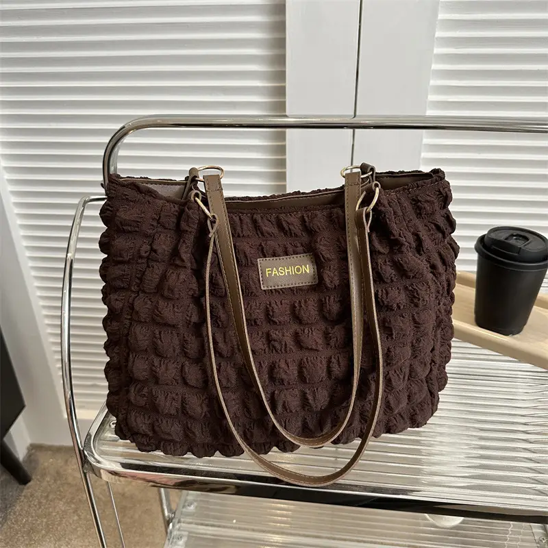 Black Korean Style Pleated Shoulder Bag for Women - Image 7