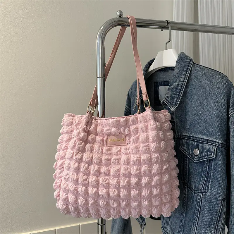 Black Korean Style Pleated Shoulder Bag for Women - Image 8