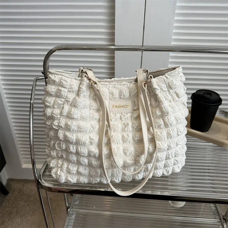 Black Korean Style Pleated Shoulder Bag for Women - Image 9