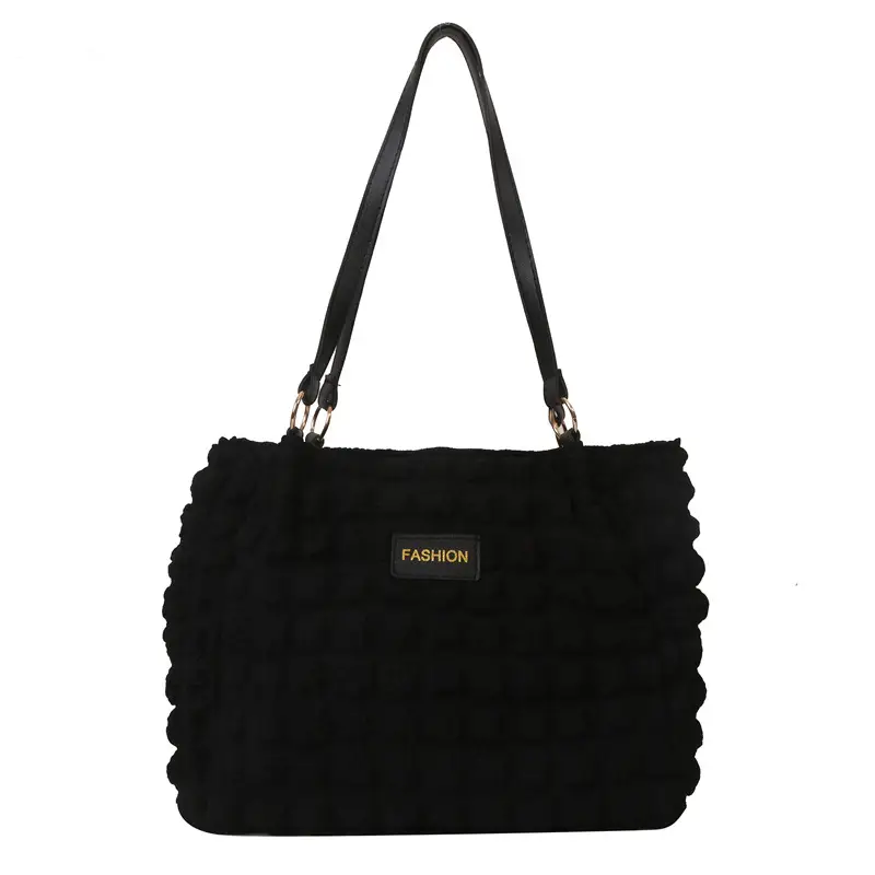 Black Korean Style Pleated Shoulder Bag for Women - Image 10