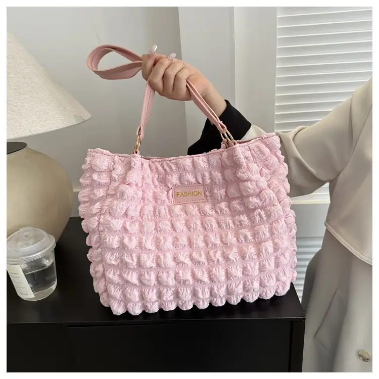 Black Korean Style Pleated Shoulder Bag for Women — feature 12