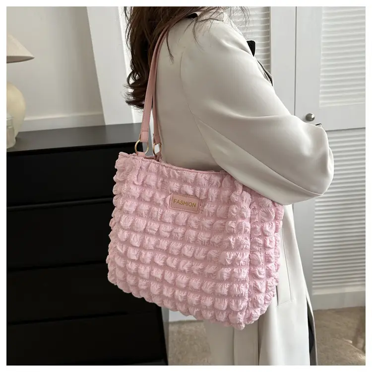 Black Korean Style Pleated Shoulder Bag for Women — feature 14
