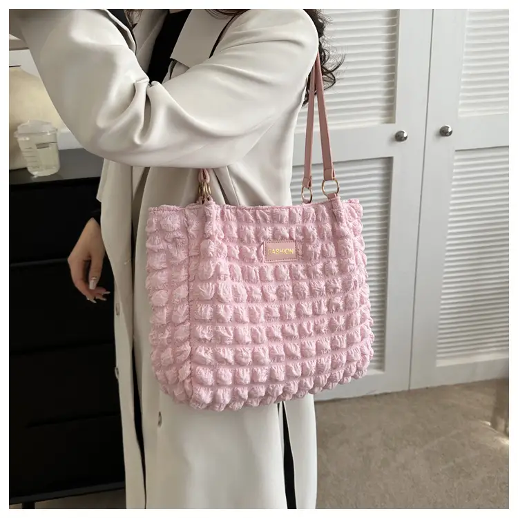 Black Korean Style Pleated Shoulder Bag for Women — feature 15