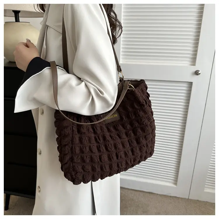 Black Korean Style Pleated Shoulder Bag for Women — feature 19