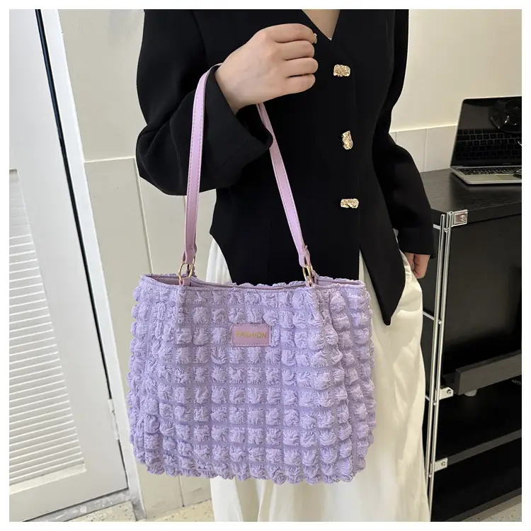 Black Korean Style Pleated Shoulder Bag for Women — feature 21