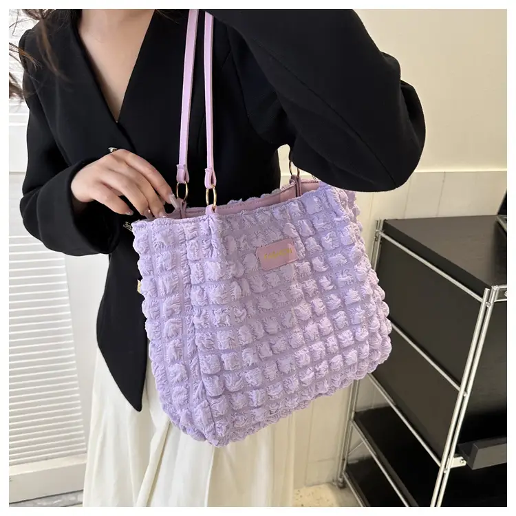 Black Korean Style Pleated Shoulder Bag for Women — feature 23