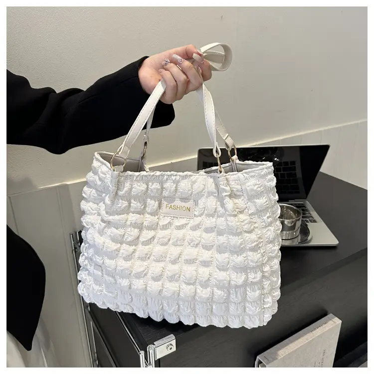 Black Korean Style Pleated Shoulder Bag for Women — feature 24