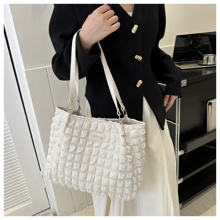 Black Korean Style Pleated Shoulder Bag for Women — feature 25