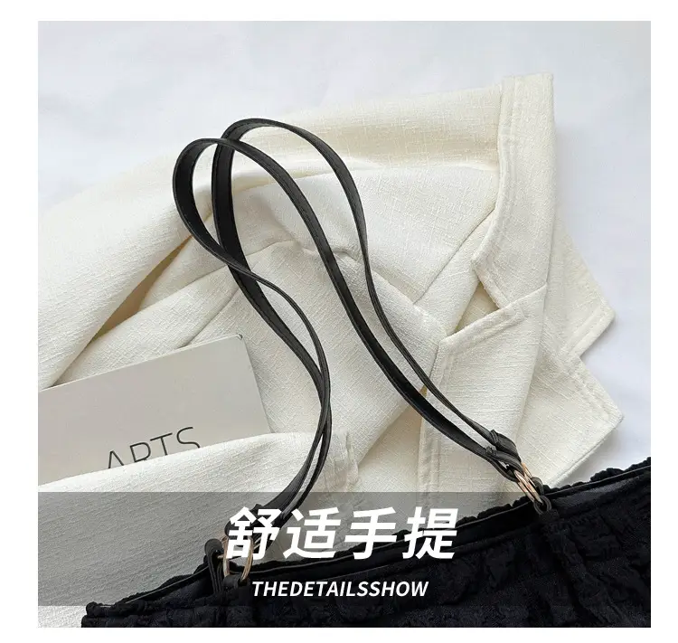Black Korean Style Pleated Shoulder Bag for Women — feature 3