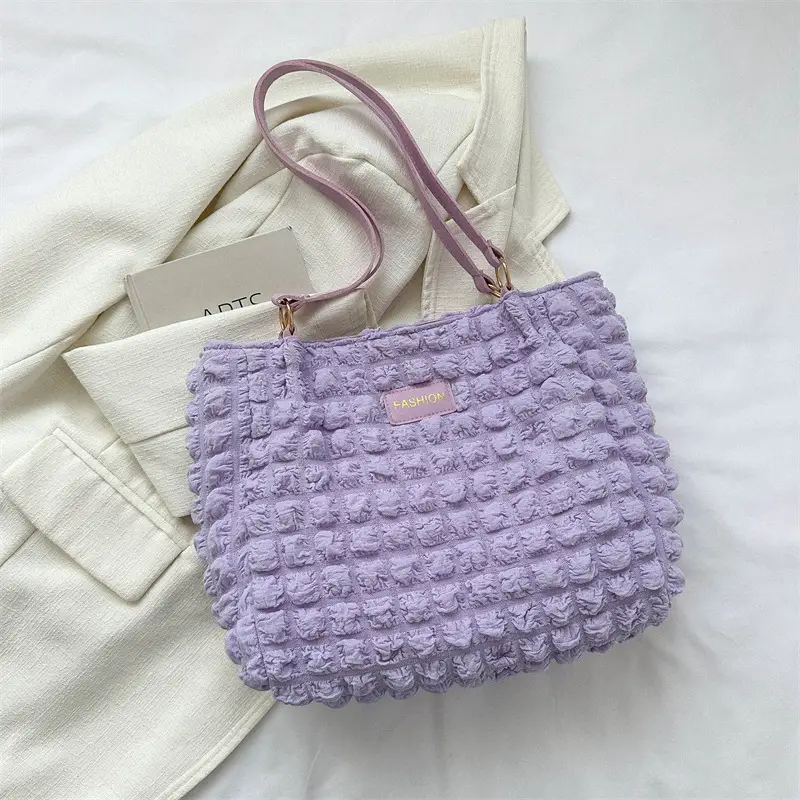 Black Korean Style Pleated Shoulder Bag for Women - Image 5