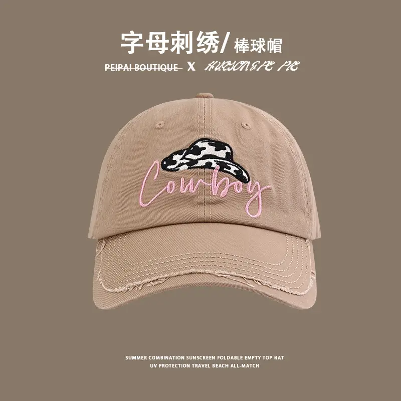 Black Embroidered Baseball Cap with "Country" Design — feature 10