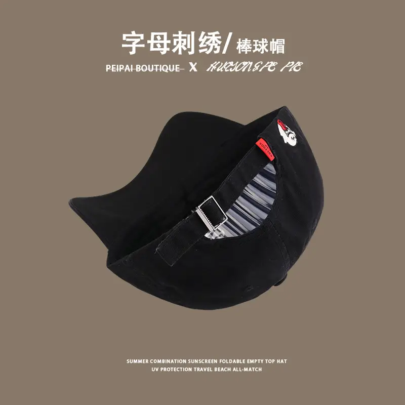 Black Embroidered Baseball Cap with "Country" Design — feature 15