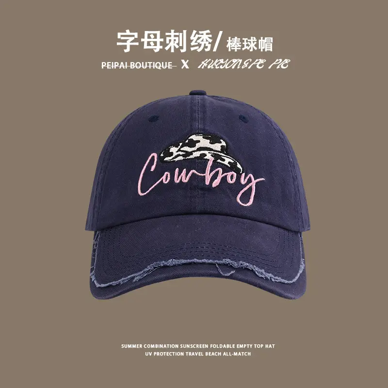 Black Embroidered Baseball Cap with "Country" Design — feature 6