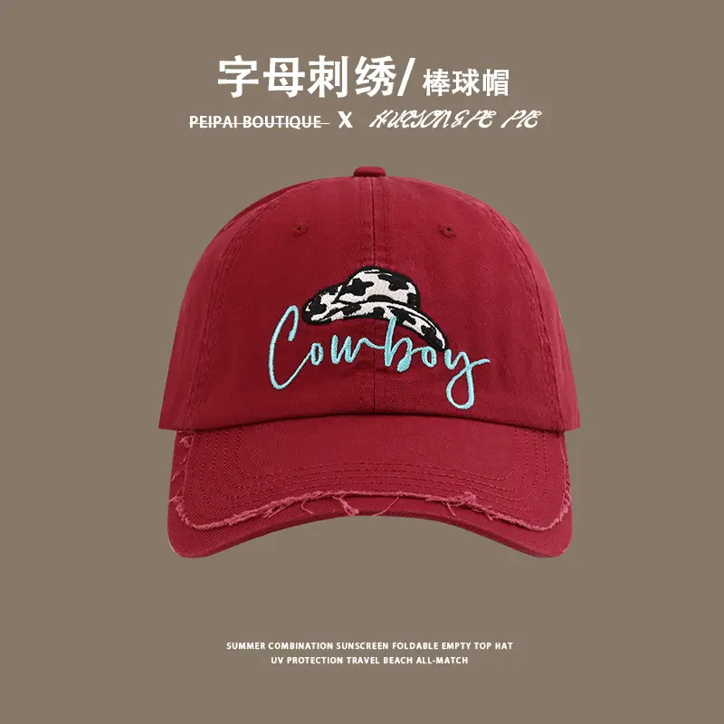 Black Embroidered Baseball Cap with "Country" Design — feature 8