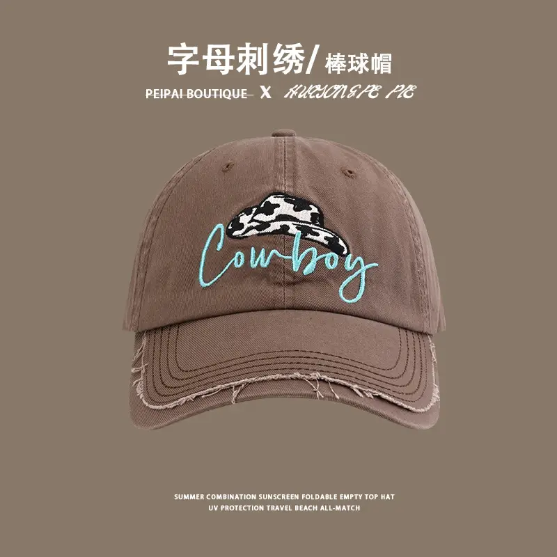 Black Embroidered Baseball Cap with "Country" Design — feature 9
