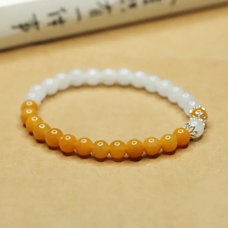 Ayu Natural Jade Bracelet for Women S925 Silver Gold Thread — feature 3