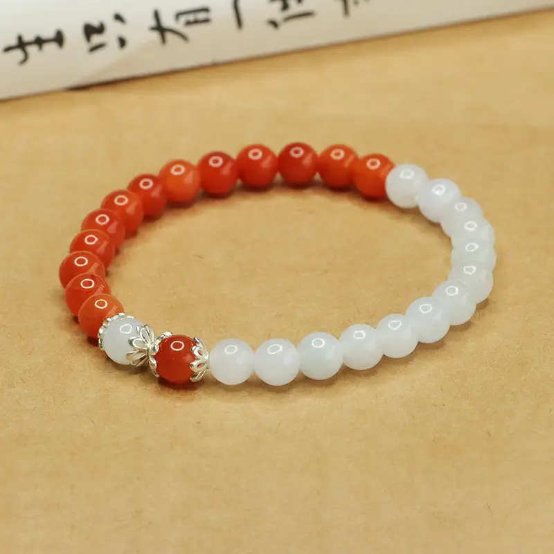 Aiyu Natural Jade Bracelet for Women S925 Silver Gold Thread - Image 3