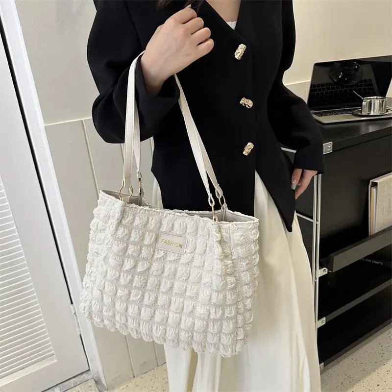 Purple Pleated Shoulder Bag for Women 2023 - Image 9