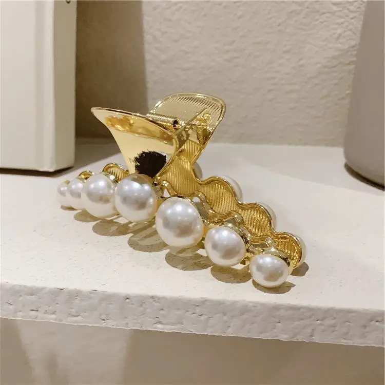 Gold Pearl Hairpin for Women Large Clip — feature 14