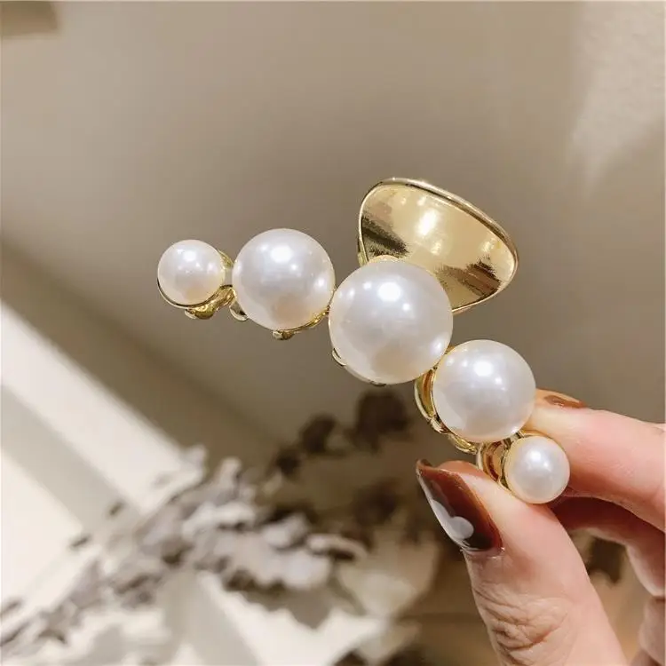 Gold Pearl Hairpin for Women Large Clip — feature 17
