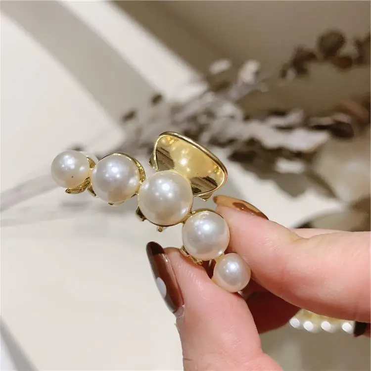 Gold Pearl Hairpin for Women Large Clip — feature 22