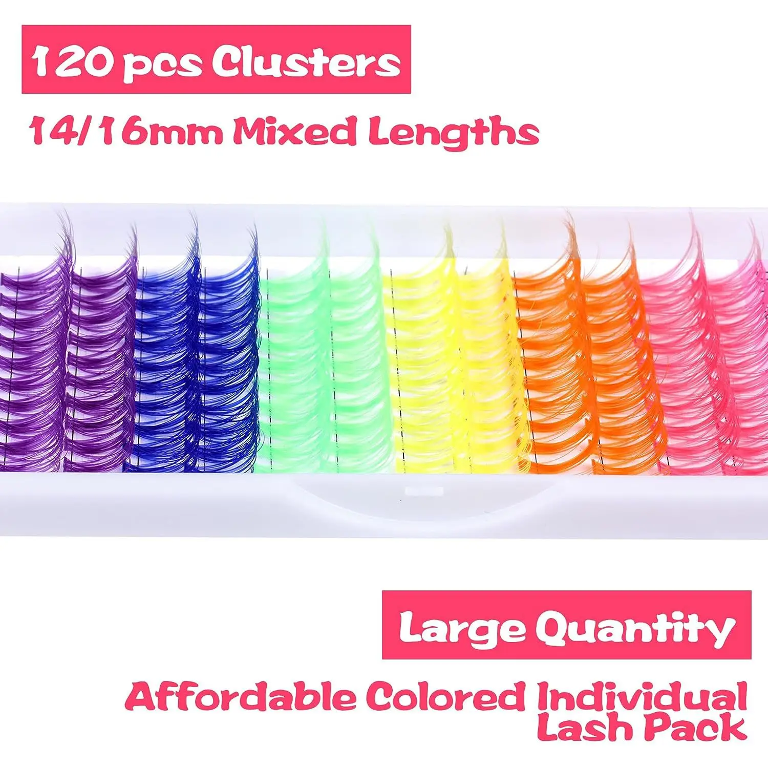 Cross-Border Colored False Eyelashes Individual Lashes D Curl - Image 3
