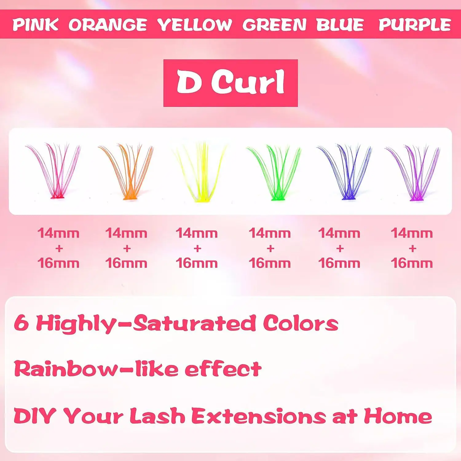 Cross-Border Colored False Eyelashes Individual Lashes D Curl - Image 4