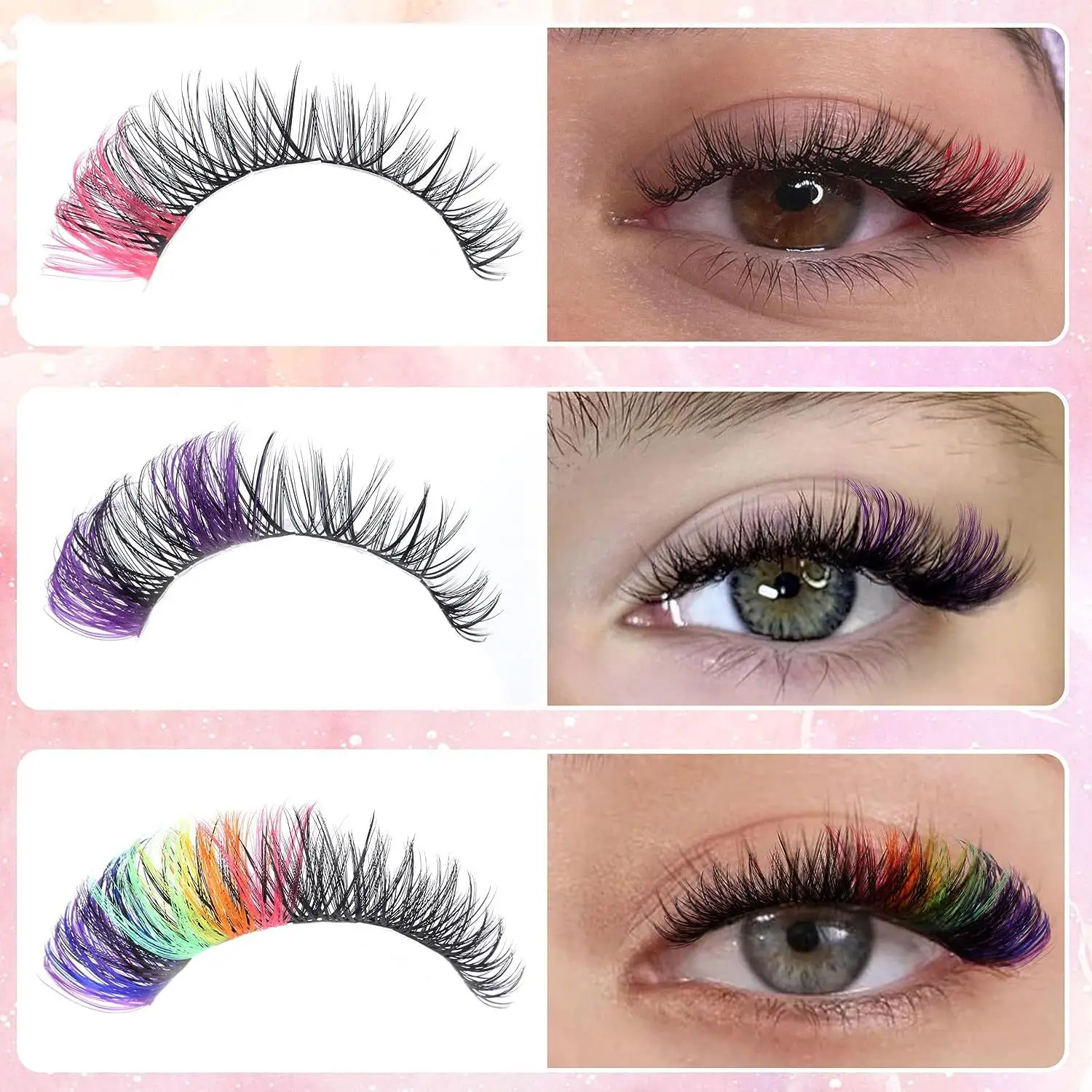 Cross-Border Colored False Eyelashes Individual Lashes D Curl - Image 6