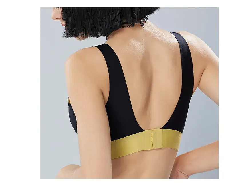 Contrast Color Seamless Underwear Small Chest Wide Shoulder Strap — feature 20