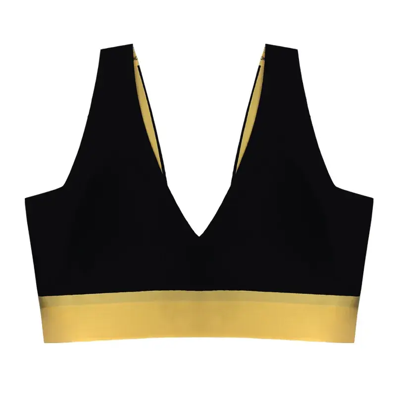 Contrast Color Seamless Underwear Small Chest Wide Shoulder Strap