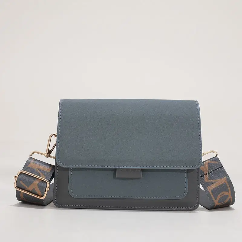 Women Crossbody Bag Brown Leather Retro Wide Strap 2026