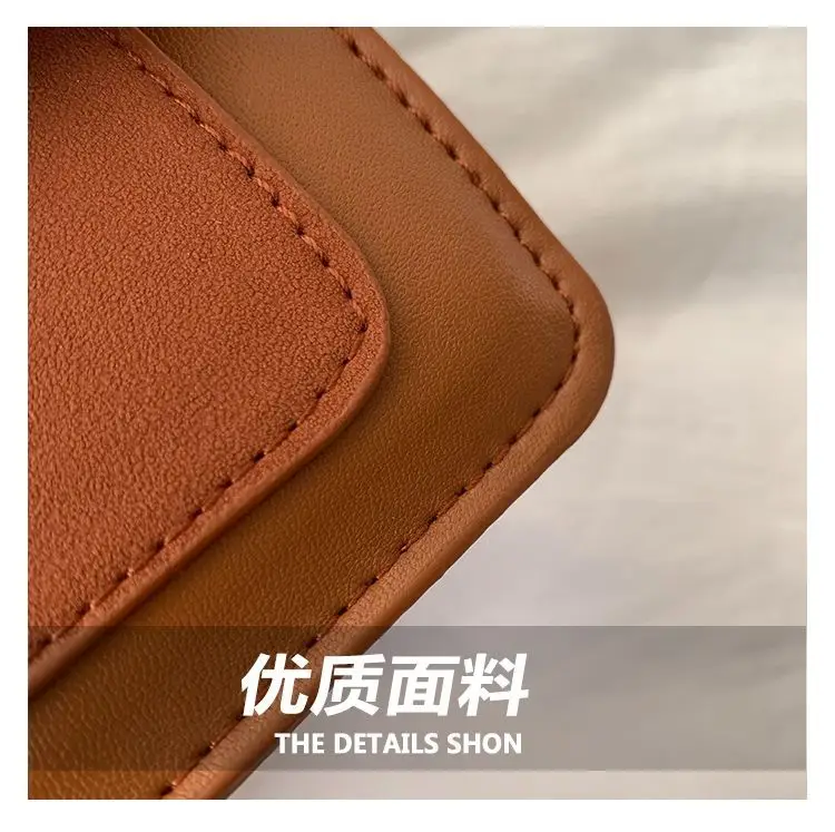 Women Crossbody Bag Brown Leather Retro Wide Strap 2026 — feature 11