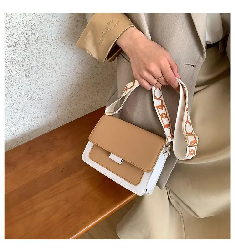 Women Crossbody Bag Brown Leather Retro Wide Strap 2026 — feature 17
