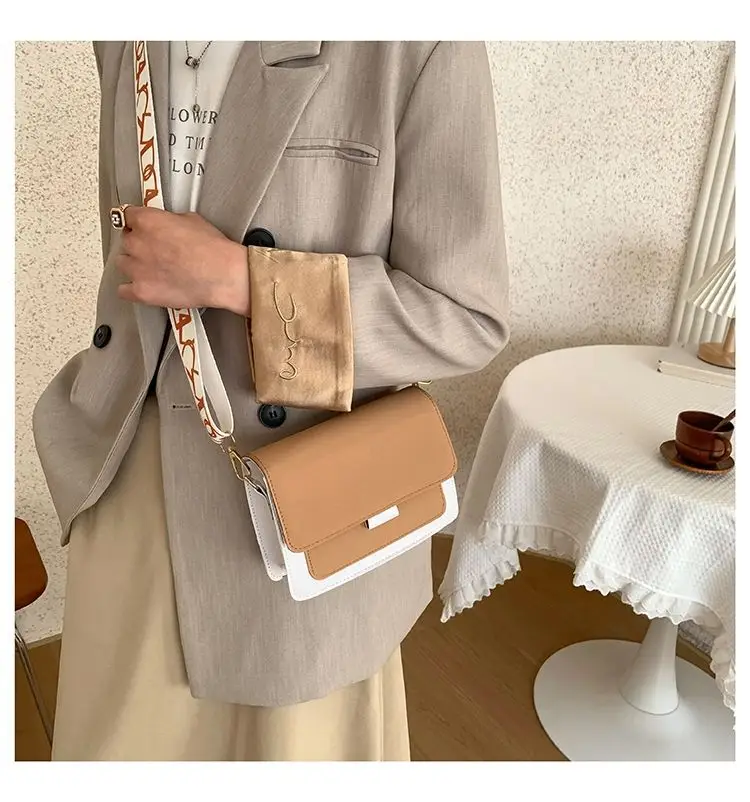 Women Crossbody Bag Brown Leather Retro Wide Strap 2026 — feature 19