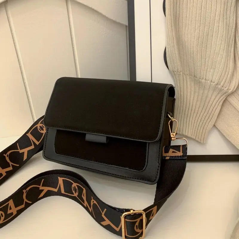 Women Crossbody Bag Brown Leather Retro Wide Strap 2026