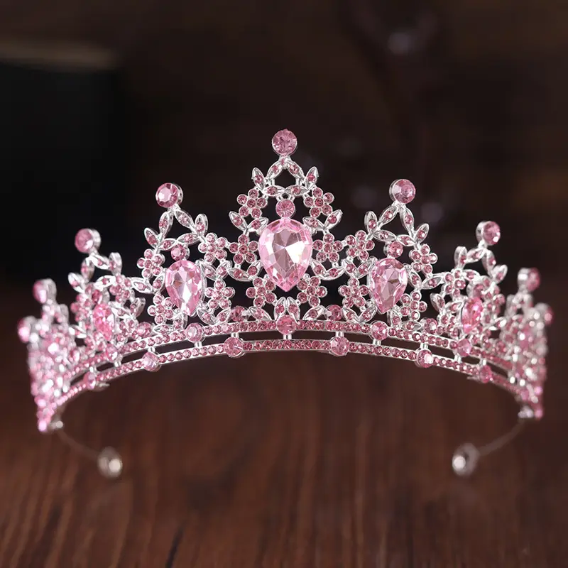 Bride Crown Red Baroque Tiara for Wedding Dress Accessories - Image 4