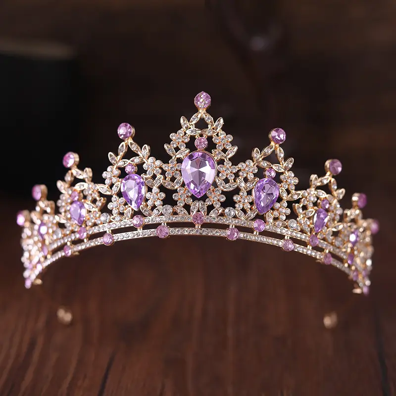 Bride Crown Red Baroque Tiara for Wedding Dress Accessories - Image 6