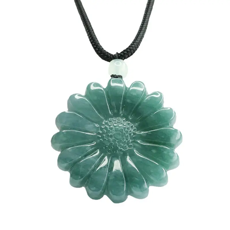 Blue Water Sunflower Jade Pendant Necklace Wholesale Dropshipping