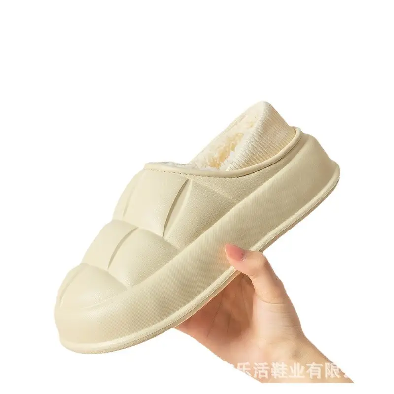 Waterproof Cotton Shoes for Women with Thick Soles for Outer Wear Soft Plush Home Indoor Warm Cotton Slippers for Men Winter Wholesale