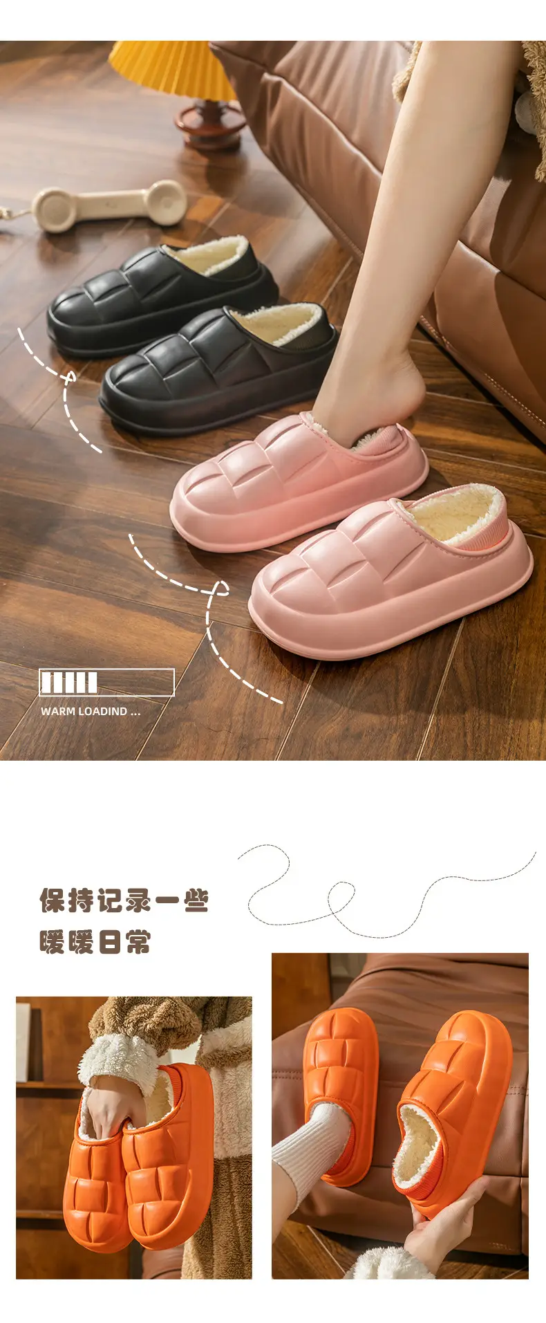 Waterproof Cotton Shoes for Women with Thick Soles for Outer Wear Soft Plush Home Indoor Warm Cotton Slippers for Men Winter Wholesale — feature 13
