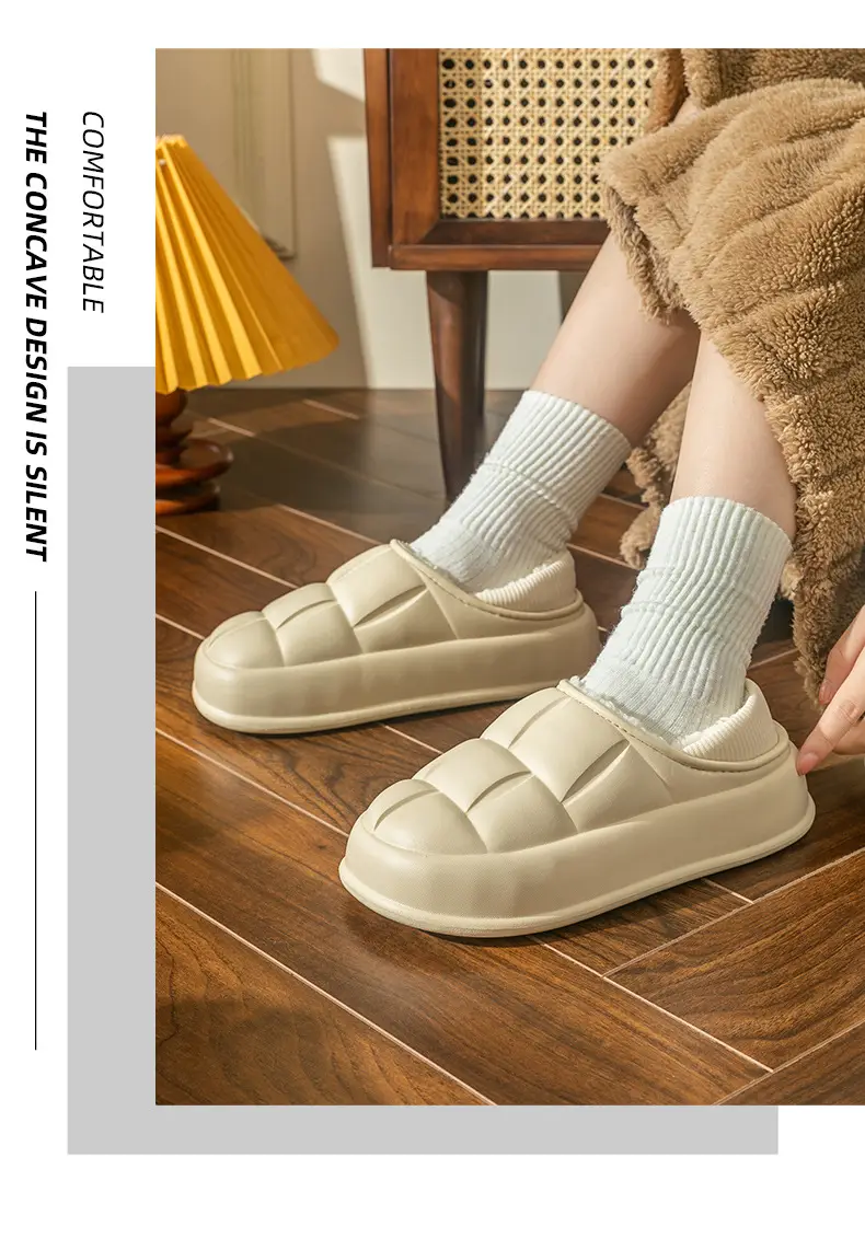 Waterproof Cotton Shoes for Women with Thick Soles for Outer Wear Soft Plush Home Indoor Warm Cotton Slippers for Men Winter Wholesale — feature 29
