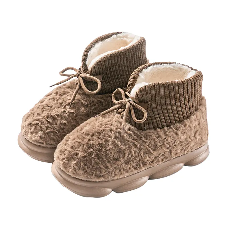 High-Top Cotton Slippers for Women with Thick Soles, Plush Lining for Warmth, Waterproof Cotton Shoes for Men, Suitable for Outdoor Wear, Couple Style, Thickened and Height-Increasing - Image 4